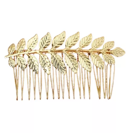Arany Színű Fém Leveles Hajfésű