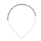 Ezüst Színű Fém Strasszos Hajpánt Szintetikus Kagyló Gyöngyökkel