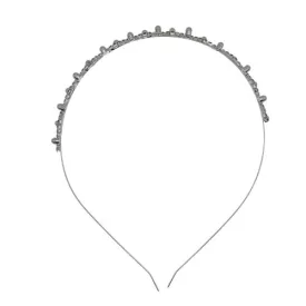   Ezüst Színű Fém Strasszos Hajpánt Szintetikus Kagyló Gyöngyökkel