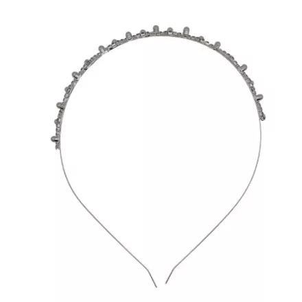 Ezüst Színű Fém Strasszos Hajpánt Szintetikus Kagyló Gyöngyökkel