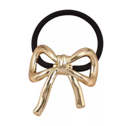 Arany Színű Fém Masnis Fekete Hajgumi