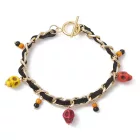 Arany Színű Halloween Koponya (K107) Charm Karkötő Hossz: 20,6cm