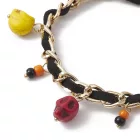 Arany Színű Halloween Koponya (K107) Charm Karkötő Hossz: 20,6cm