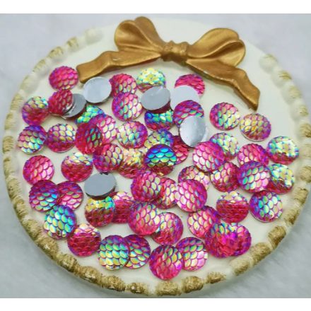 Halpikkely Mintás Pink Rózsaszín Szivárványos (32) Kaboson 10mm