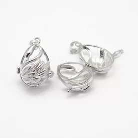   Hattyú Angyalhívó Ezüst Színű Medál Nyaklánc 29x22x19mm