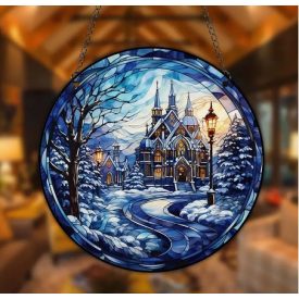 Havas Táj Templom Karácsonyi (126) Napfogó 15cm