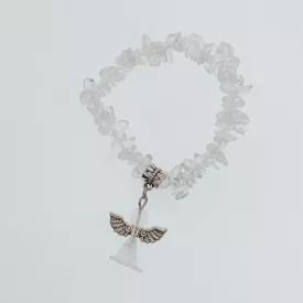   Hegyikristály Ásvány Splitter Angyal Charm Karkötő (K74) Csukló átmérő: 4cm
