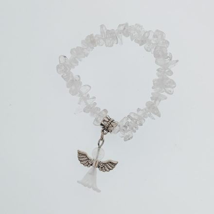 Hegyikristály Ásvány Splitter Angyal Charm Karkötő (K74) Csukló átmérő: 4cm