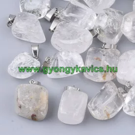   Hegyikristály (2) Ásvány Medál Ezüst Színű Akasztóval 15-35x10-20x5-15mm
