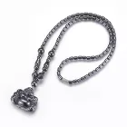 Hematit Buddha Budha Medál Nyaklánc 50cm