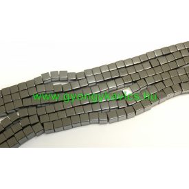 Hematit Kocka Ásványgyöngy 4x4x4mm