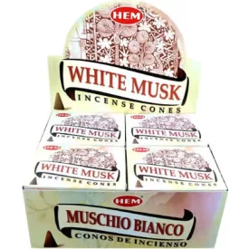 Hem White Musk Fehér Pézsma Füstölő Kúp