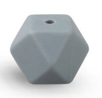 Szürke (19) Hexaéder Szilikon Gyöngy 15mm