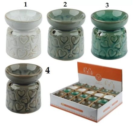 Szív Mintás Illóolaj Párologtató Mécsesház Aromalámpa Barnás Zöld (4) Színben 7cm