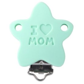   Fehér (12) I Love Mom Szeretem Az Anyukámat Szilikon Csillag Csipesz 40x52mm