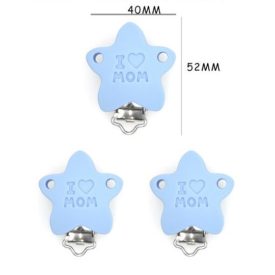   Kék (2) I Love Mom Szeretem Az Anyukámat Szilikon Csillag Csipesz 40x52mm
