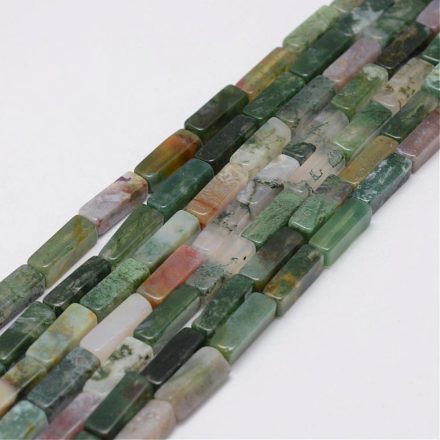 Indián/Indiai Achát Téglalap Oszlop Ásványgyöngy Gyöngyfüzér 13x5mm