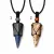 Kék Aventurin (1) Ásvány Inga Pendulum Medál Fekete Kord Nyaklánc (Inga: 37x17mm, Állítható Hossz: ~0-76cm)