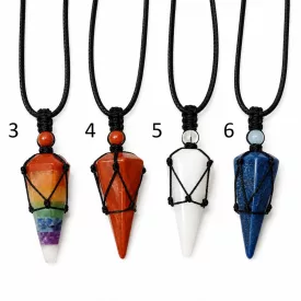   Vörös Jáspis (4) Ásvány Inga Pendulum Medál Fekete Kord Nyaklánc (Inga: 37x17mm, Állítható Hossz: ~0-76cm)