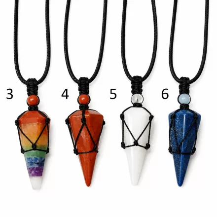 Vörös Jáspis (4) Ásvány Inga Pendulum Medál Fekete Kord Nyaklánc (Inga: 37x17mm, Állítható Hossz: ~0-76cm)
