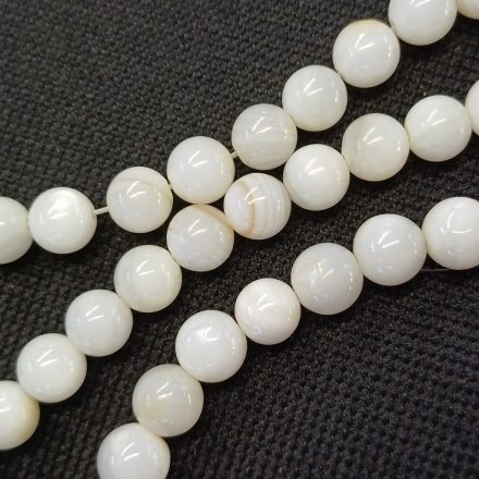 Fehér Kagyló Gyöngy 6mm