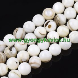 Fehér Kagyló Gyöngy 7mm