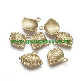 14k Aranyozott Kagyló Medál Kakötő Nyaklánc 17,5x15,5mm