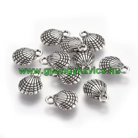 Ezüst Színű Kagyló Medál Kakötő Nyaklánc 13x10mm