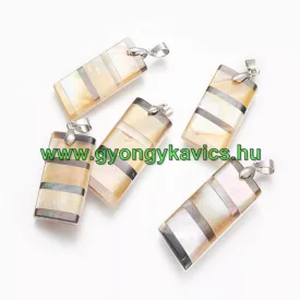 Ezüst Színű Barack Kagyló Medál 48-52x17-19x3-5mm