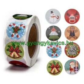 Karácsonyi (45) Matrica Kerek 25mm (25db)