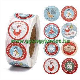 Karácsonyi (10) Matrica Kerek 25mm (25db)