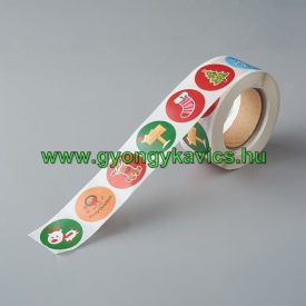 Karácsonyi (12) Matrica Kerek 25mm (25db)