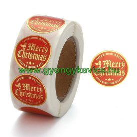 Karácsonyi (15) Matrica Kerek 25mm (25db)