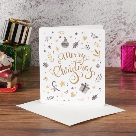 Karácsonyi Merry Christmas Üdvözlőkártya Borítékkal 9,7x11,3cm