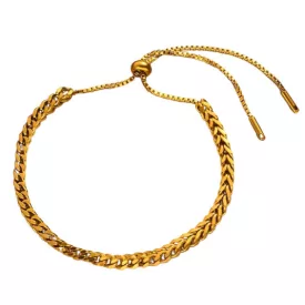   Arany Színű Nemesacél Csúszózáras Állítható Karlánc