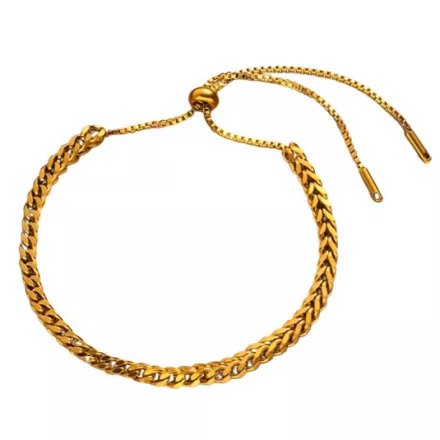 Arany Színű Nemesacél Csúszózáras Állítható Karlánc