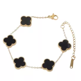 Arany Fekete Színű Lóhere Karlánc