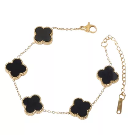 Arany Fekete Színű Lóhere Karlánc