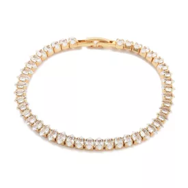 Arany Színű Cirkónia Strasszos Tenisz Karkötő Karlánc