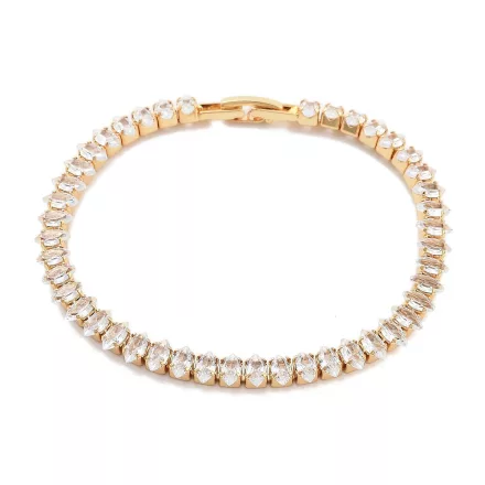 Arany Színű Cirkónia Strasszos Tenisz Karkötő Karlánc