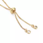 18K Aranyozott Cirkónia Strasszos Tenisz Karkötő Csúszózáras Állítható Karlánc