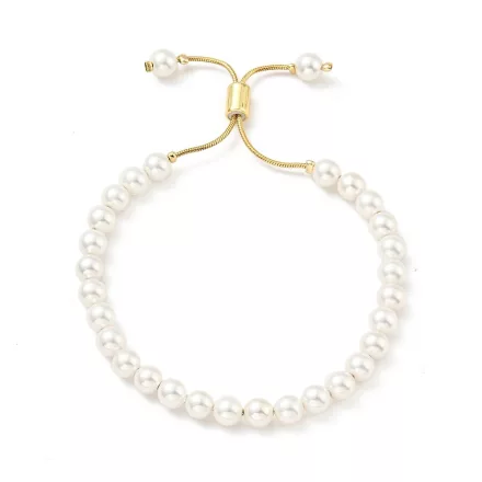 18K Aranyozott Kagyló Gyöngy Csúszózáras Állítható Karkötő