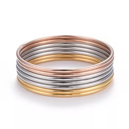 Arany Ezüst Rózsaarany Színű Nemesacél Karkötő Karperec