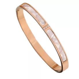   Rózsaarany Rose Gold Színű Nemesacél Cirkónia Strasszos Karkötő Karperec