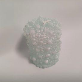 Világos Kék Színű Buborékos Henger Gyertya 6x7,5cm