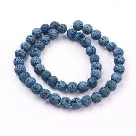 Kékeszöld Lávakő Ásványgyöngy 10mm