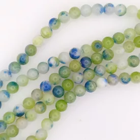 Kék Fehér Zöld Jade Ásványgyöngy 6mm