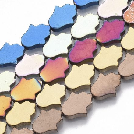 Kék Hematit Hamsa Kéz Ásványgyöngy Gyöngyfüzér 13x10,5mm