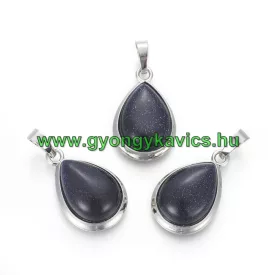 Kék Homokkő Medál Ezüst Keretben 26x16-17x8-10mm