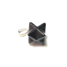 Kék Homokkő Merkaba Csillag Medál 12,5x12,5mm